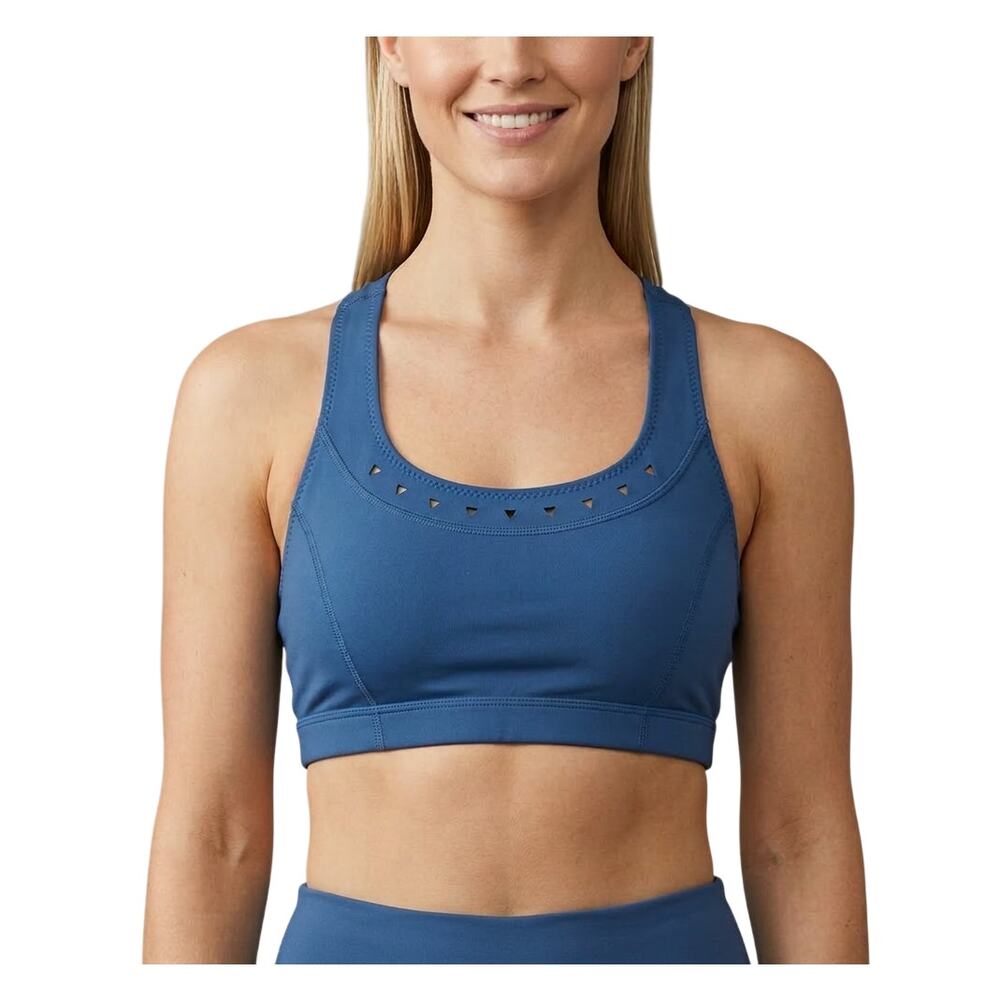 Gigi C Annabelle Racerback Laser Cut Bra Marine Blue Size Small NWT